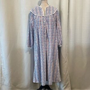 Lanz of Salzburg Waltz Length Flannel Cotton Heart Nightgown Tyrolean Sz S